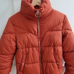 Bershka Boxy Puffer Short Jacket Rust Color XS